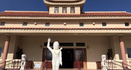 Baby Buddha at entrance to temple.