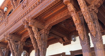 Hand carved entrance to visitor center.
