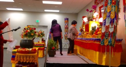 Others came to prepare the altar for the ceremony.