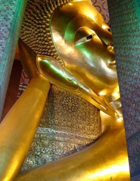 Reclining Gold Buddha at Wat Po, Bangkok.