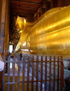 Reclining Gold Buddha at Wat Po, Bangkok.