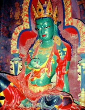 Statue of Green Tara, Kumbum, Gyantse, Tibet.
