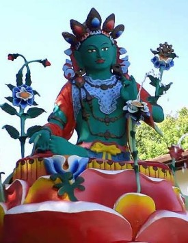 Statue of Green Tara at The Khandro Ling, in Rio Grande do Sul, Brazil.