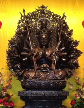 Statue of Thousand-Arm Kuan Yin Bodhisattva at Hua Zang Si, San Francisco, California.