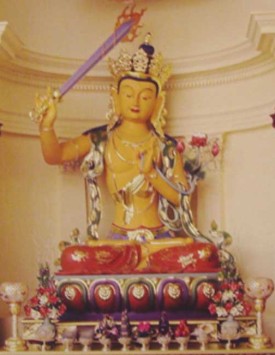 Statue of Manjurshri Bodhisattva at Macang Monastery in San Francisco, CA.