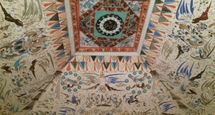 The ceiling paintings of Cave #285 depict life on the Silk Road at that period along with many celestial beings
