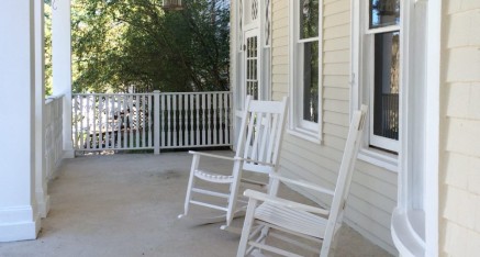 It would not be North Carolina without rocking chairs like these on the veranda of the Heartwood Refuge & Conference Center.