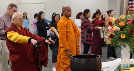 Disciples preparing to receive Kuan Yin Bodhisattva