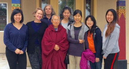 Participants at the Rohatsu Retreat in front of temple.