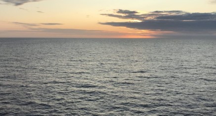 Sunset at sea on way to Juneau, Alaska.