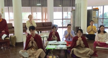 The river seemed to wrap around the Meditation Hall.