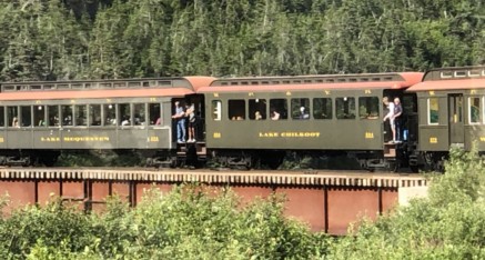 White Pass & Yukon Route of narrow gage railroad to Yukon from Skaqway, Alaska.