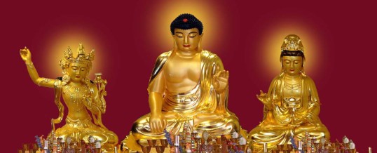 Three Golden Buddhas Given to Xuanfa Institute