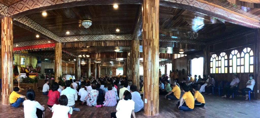 Listening to participants tell their experiences after the Kuan Yin Bodhisattva Great Compassion Empowerment in Bangkok, Thailand.