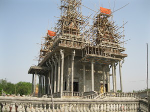 Cambodian Temple under construction at Lumbini