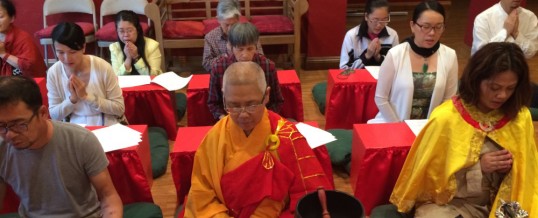 Chanting at the temple