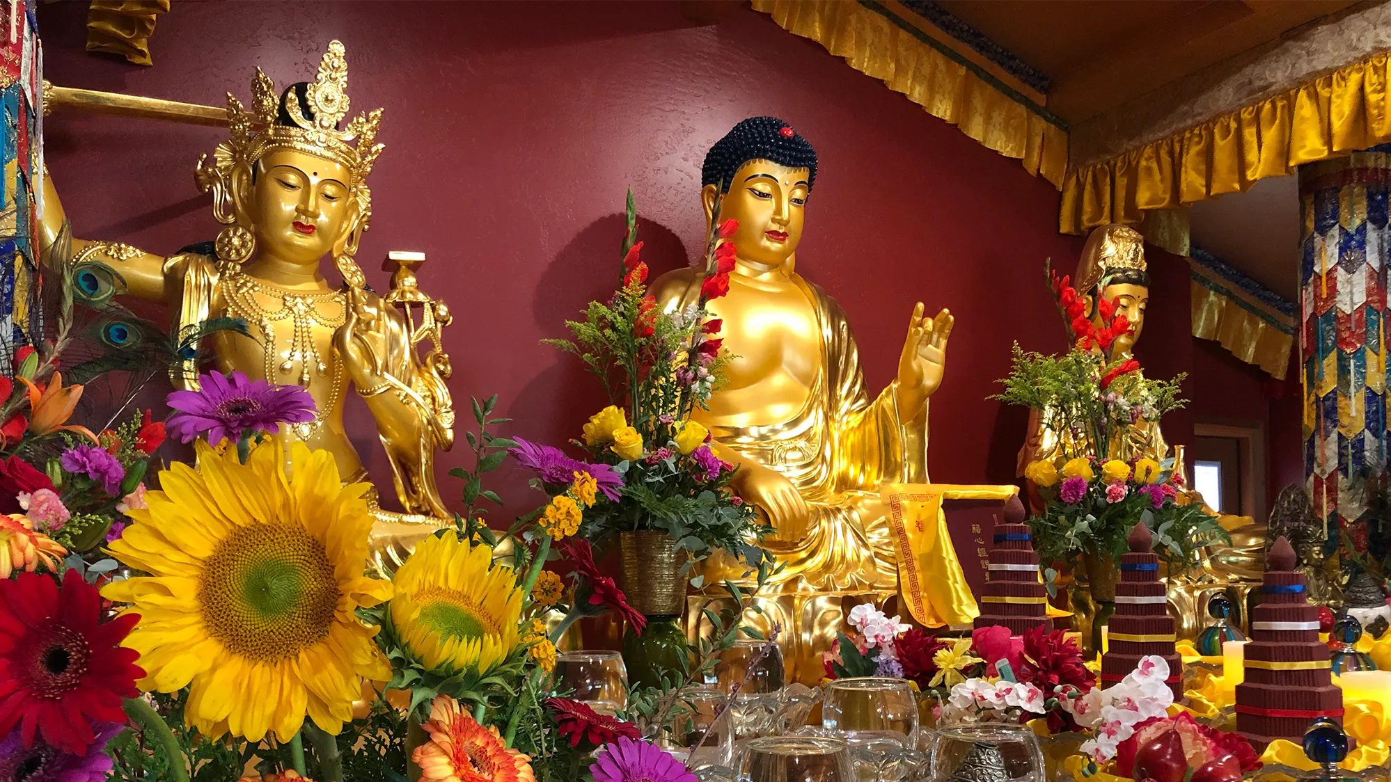 Main altar at Holy Vajrasana Temple